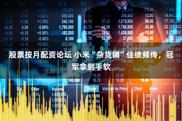 股票按月配资论坛 小米“杂货铺”佳绩频传，冠军拿到手软
